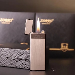 Cooles Feuerzeug, Butangasfeuerzeug, Metallultradünnes Feuerzeug, Rauchzubehör Herren Kleine Werkzeuge Geschenk