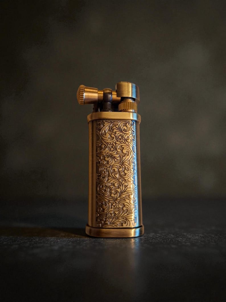 Retro Vintage Lighter, Refillable Vintage Smoking Accessory, Unique Gift for Men and Collectors image 2