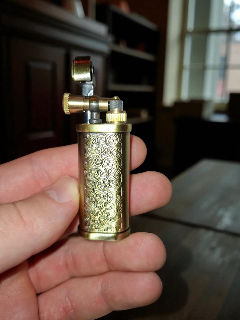 Retro Vintage Lighter, Refillable Vintage Smoking Accessory, Unique Gift for Men and Collectors image 8