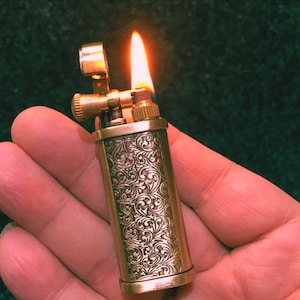 Retro vintage aansteker, navulbaar vintage rookaccessoire, uniek cadeau voor mannen en verzamelaars