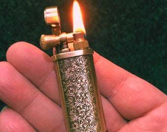 Retro Vintage Lighter, Refillable Vintage Smoking Accessory, Unique Gift for Men and Collectors