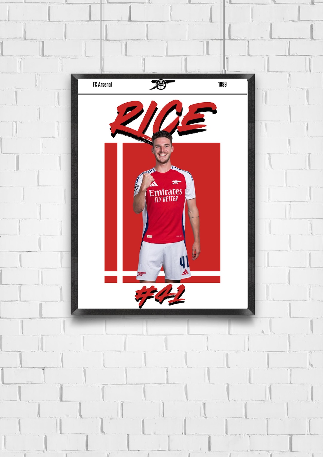 Declan Rice Soccer Poster | Arsenal Gift, Sports Room Decor (digital ...