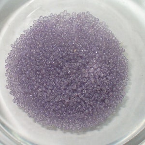 Soft Violet Micro Seed Beads - Antiques, Transparent Size 18