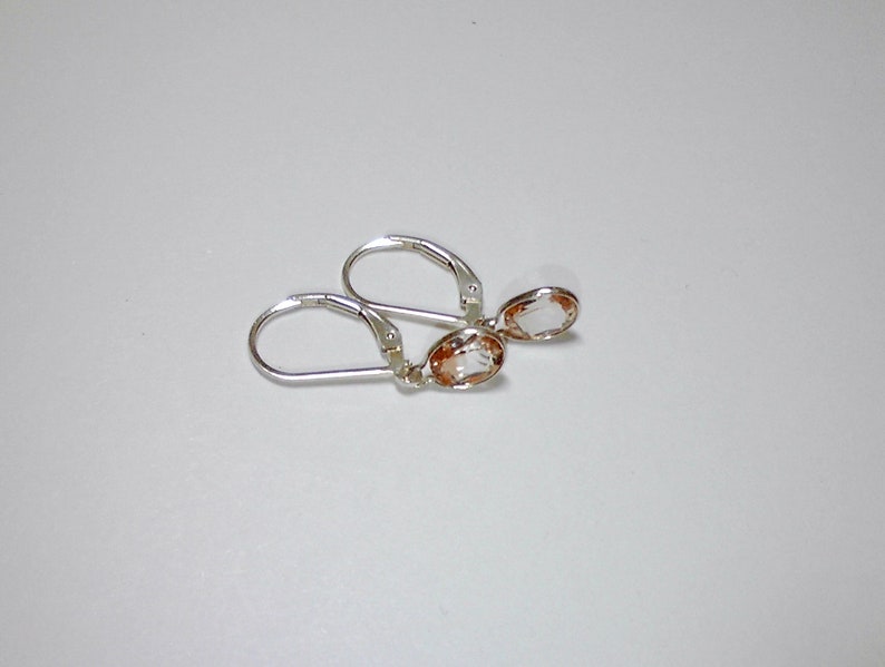 7x5 oval Champagne Topaz dangle leverbacks