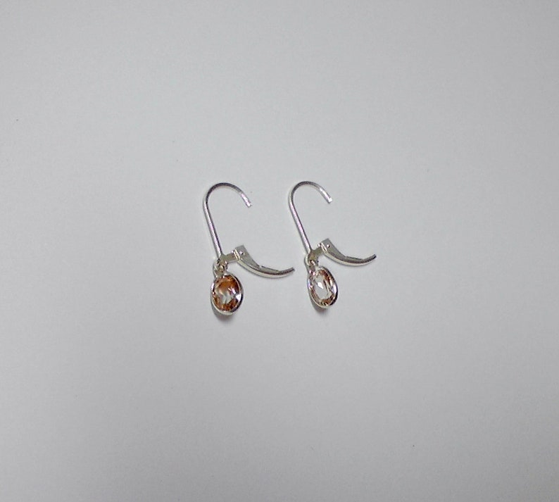 7x5 oval Champagne Topaz dangle leverbacks
