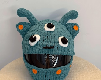 Motorcycle Helmet Cover, Handmade Crochet Balaclava Mask, Funny Helmet Hat, Unisex Gift