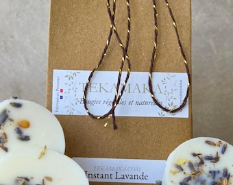 Fondants parfumés Lavande de Provence artisanaux Lot de 5 | Fondant parfumé cire colza | Parfum de Grasse | Brûle-parfum | Cadeau femme