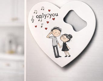 Heart Bottle Opener Magnet Design | Valentine Printable