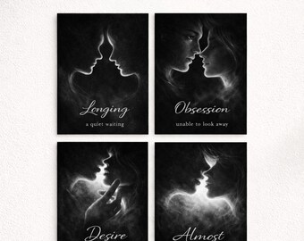 Black & White Minimal Figurative Art Set of 4