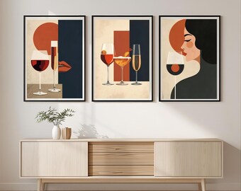 Zestaw do druku „Kobieta z połowy wieku i napoje”