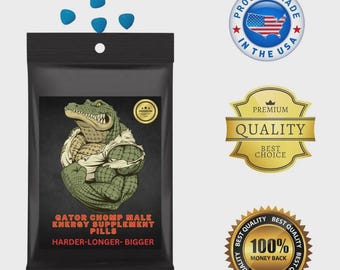 Gator Chomp Male Energy Supplement Pills, USA Made Natural Vitality Capsules