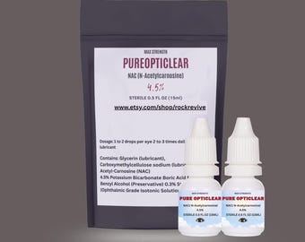 Colirio con N-acetilcarnosina al 4,5% (NAC), 15 ml cada uno, con acción antioxidante, 2 frascos.