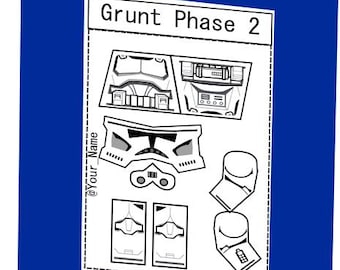 Hoja de calcomanías del soldado clon Lego Grunt