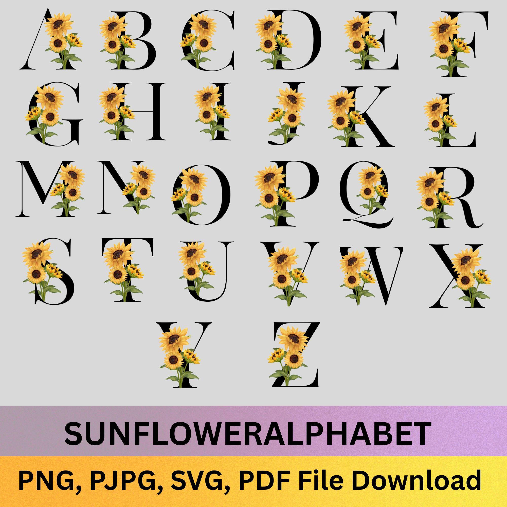 Sunflower Letters Pdf - Etsy