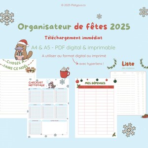 Agenda d'organisation pour les fêtes, organisateur pour Noël (Télécoolagement digital)
