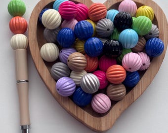 16mm Mix Pumpkin Acrylic Beads l 10 pieces Colorful  Acrylic Beads, DIY Crafts, Keychain Craft Supplies