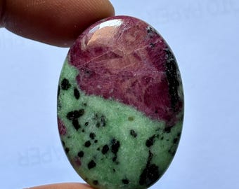 Ruby Zoisite Cabochon: Handmade Gemstone (40X28mm, 76Cts)