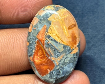 Maligano Jasper Cabochon: Handmade Gemstone (35X23mm, 38Cts)