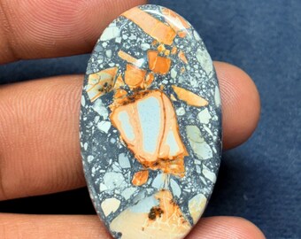 Maligano Jasper Cabochon: Handmade Gemstone (42X24mm, 45Cts)
