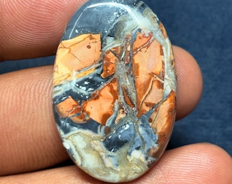 Cabujón de Jaspe Maligano: Piedra preciosa hecha a mano (36 x 23 mm, 42 quilates)