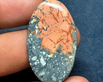 Maligano Jasper Cabochon: Handmade Gemstone (40X24mm, 40Cts)
