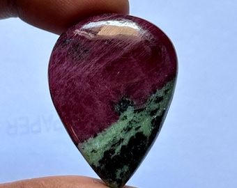 Ruby Zoisite Cabochon: Handmade Gemstone (38X28mm, 70Cts)
