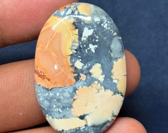 Cabujón de Jaspe Maligano: Piedra preciosa hecha a mano (39 x 26 mm, 59 quilates)