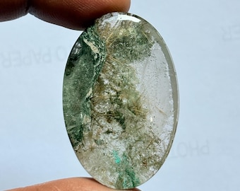 Garden Quartz Cabochon: Handmade Gemstone (42X28mm, 117Cts)