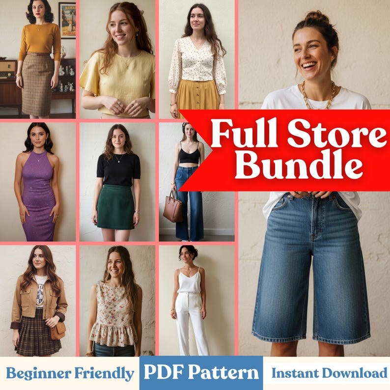 Whole Shop PDF Sewing Pattern Bundle – Women’s Wardrobe Set (dresses ...