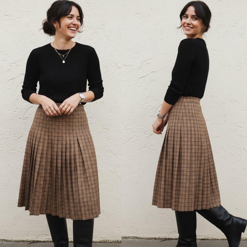 Sunray Pleated Skirt Sewing Pattern – Midi Knife-pleat (PDF, A0/a4/us ...