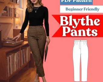 Capri Pants Sewing Pattern: 70s Tapered Trousers with Fly Front and Back Pockets (PDF, XXS–5XL)
