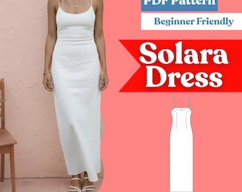 Straight Scoop-Neck Sundress Sewing Pattern PDF | Spaghetti-Strap Slip Dress | Instant Download | Multi-Size