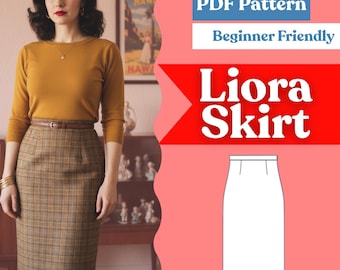 Straight Skirt Sewing Pattern – Knee Length with Back Slit (PDF, A0/A4/US-Letter + Projector, XXS–5XL)