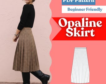 Sunray Pleated Skirt Sewing Pattern – Midi Knife-Pleat (PDF, A0/A4/US-Letter, XXS–5XL)