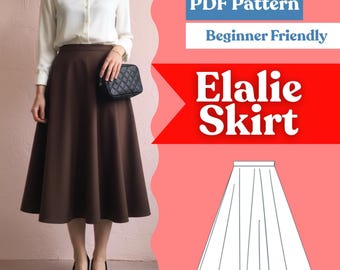 Full Circle Skirt Sewing Pattern – Midi, Vintage Cottagecore (PDF Download, A0/A4/US-Letter, XXS–5XL)