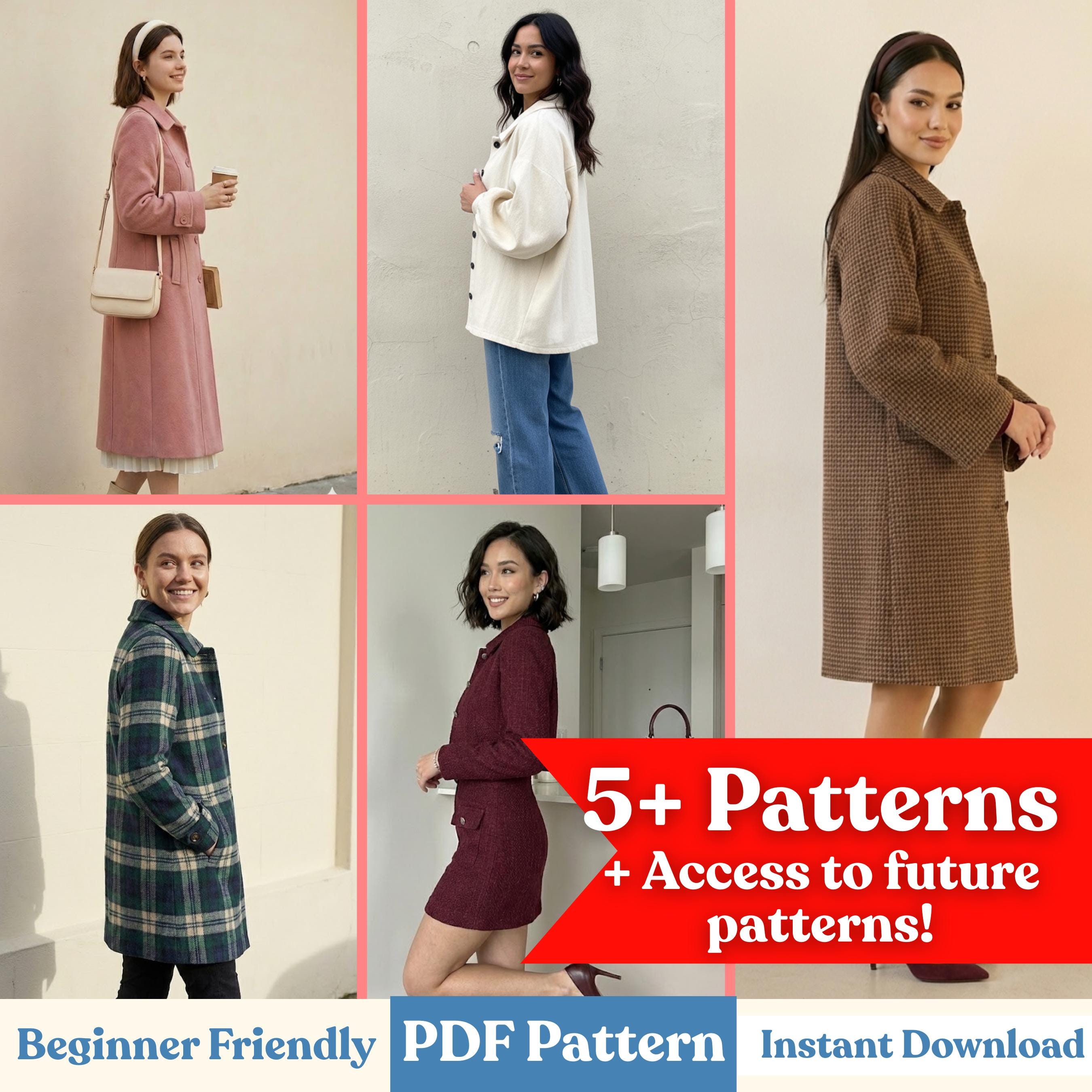 Coat Sewing Pattern Bundle: Women’s Coats & Jackets PDF Patterns ...