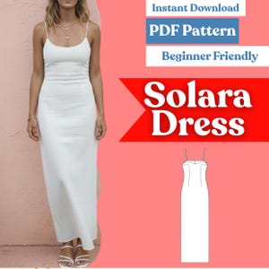 Straight Scoop-Neck Sundress Sewing Pattern PDF | Spaghetti-Strap Slip Dress | Instant Download | Multi-Size