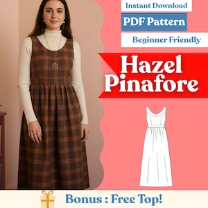 Scoop-Neck Sleeveless Dress Sewing Pattern: Fitted Bodice, Gathered Skirt (PDF)