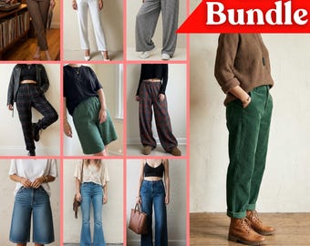 Women’s Pants & Shorts Sewing Pattern Bundle, Multi Style Trousers, Beginner Friendly PDF (Instant Download, XXS-5XL)