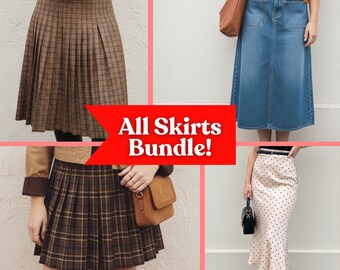 Women’s Skirts Sewing Pattern Bundle, Multi Style Skirts, Beginner Friendly PDF (Instant Download, XXS-5XL)