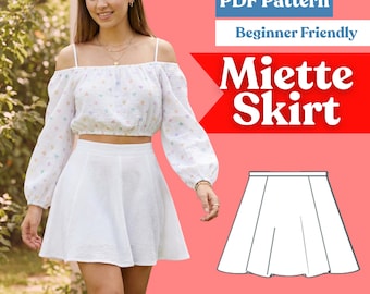 Panelled Flared Mini Skirt Schnittmuster: Frauen-Panel Rock (PDF-Download, XXS-5XL)