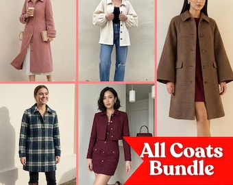 Coat Sewing Pattern Bundle: Women’s Coats & Jackets PDF Patterns (Beginner Friendly, Instant Download, XXS-5XL)