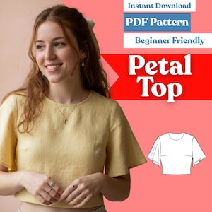Patron de couture pour haut à manches flottantes dans le dos (PDF) – Chemisier pour femme, TP-5TG