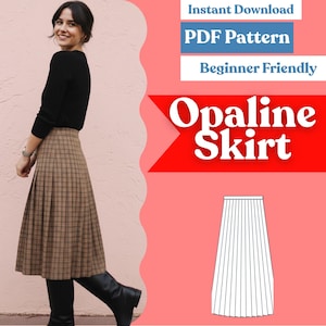 Sunray Pleated Skirt Sewing Pattern – Midi Knife-Pleat (PDF, A0/A4/US-Letter, XXS–5XL)