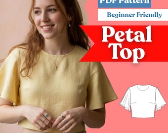 Schnittmuster für Bluse mit geknöpften Ärmeln (PDF) - Damenbluse, XS - 5XL