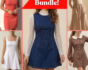 Dresses Sewing Pattern Bundle: Women’s Dresses PDF Patterns (Beginner Friendly, Instant Download, XXS-5XL)