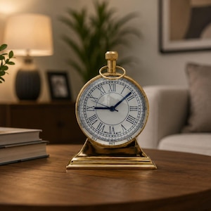 Orologio da tavolo personalizzato in ottone – Stile vittoriano con finitura anticata