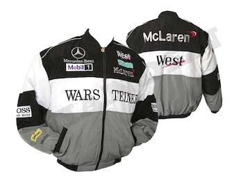 Giacca da corsa vintage Warsteiner – Bomber ricamato in stile F1