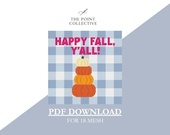 Halloween Pumpkin Needlepoint | 18 Mesh | Digital Needlepoint Pattern