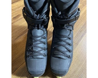 Patines en línea agresivos Oxygen AR 1.1, color negro, talla 31.5, años 90, cuchillas raras, talla US 13.5